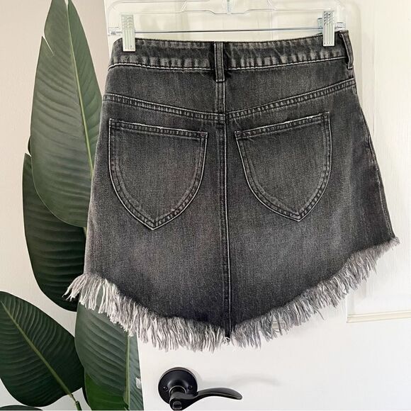 Free People Bailey Fringe Denim Mini Skirt - Picture 5 of 7